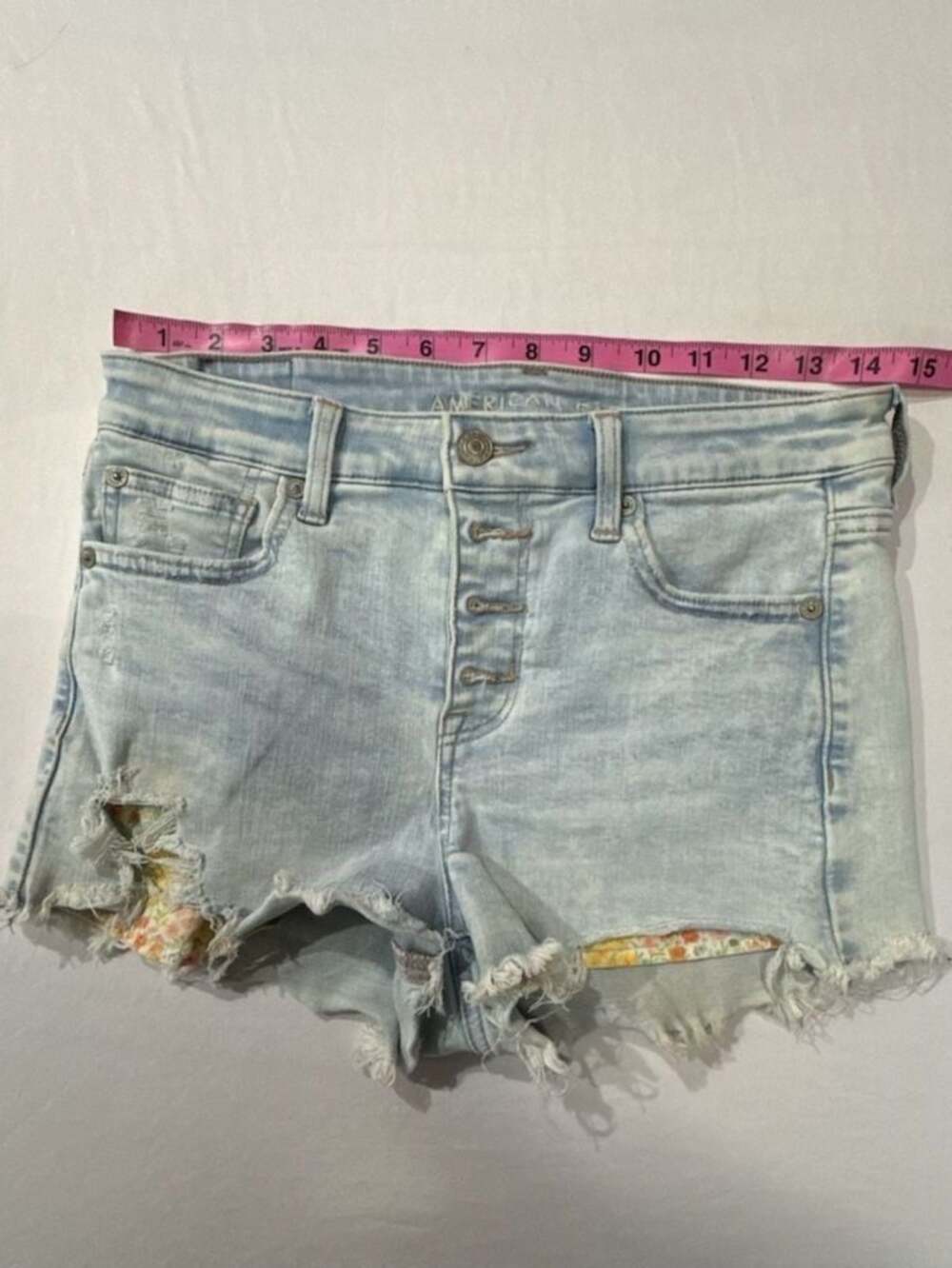 N450 American Eagle Ne(x)t Level Stretch Button Fly Denim Shorts Size 4